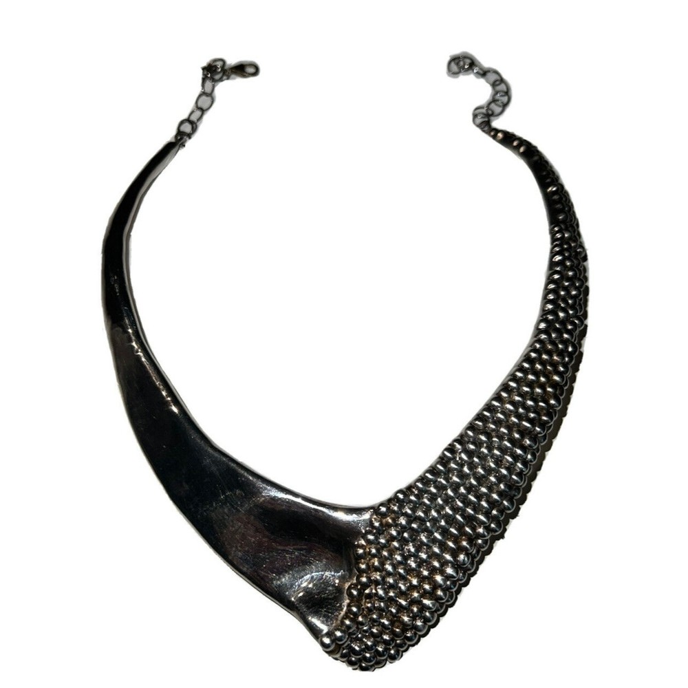 Modernist Israeli Sterling Silver Bib Choker